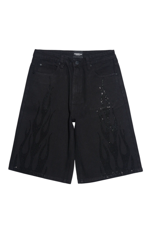 Amasa Black Rhinestone Jort