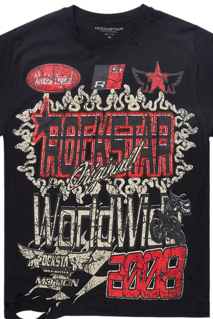 Alexandria Black Graphic Short Sleeve Tee