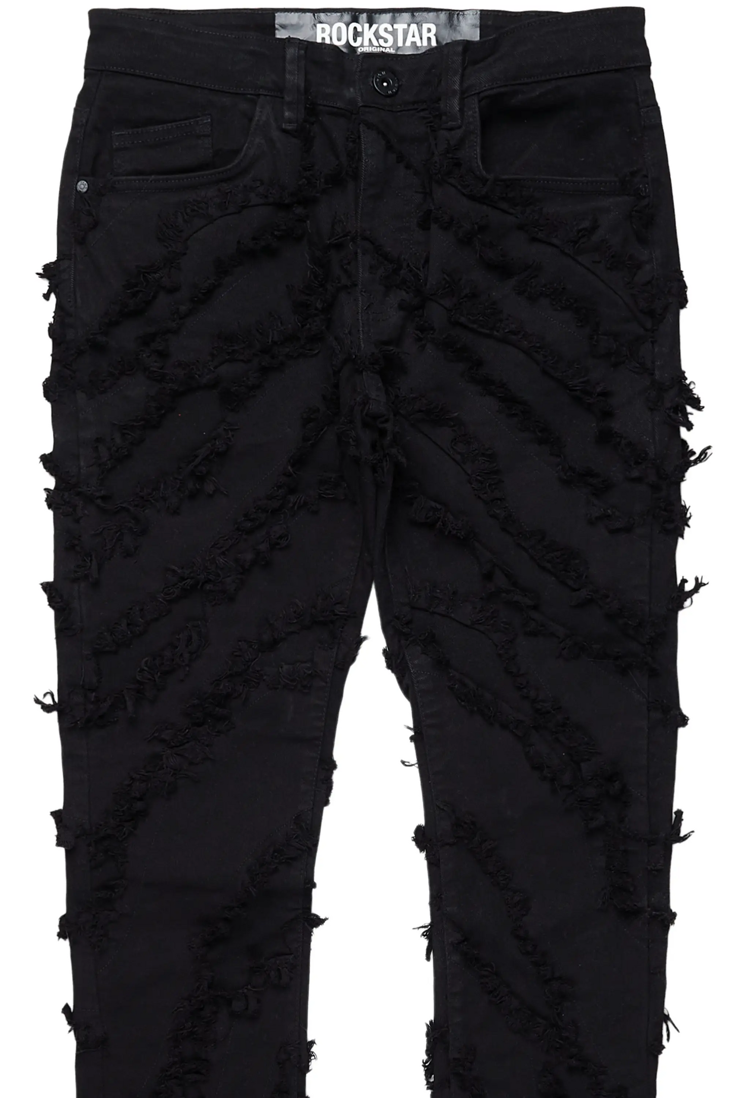 Balta Black Diagonal Patch Skinny Fit Jean