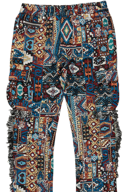 Ayami Blue Slim Tapestry Flare Jean