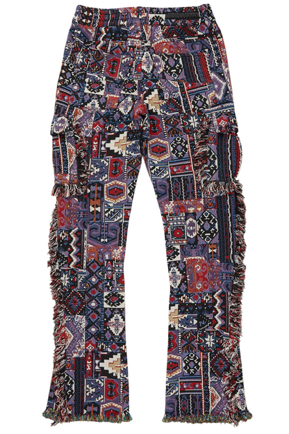 Ayami Purple Slim Tapestry Flare Jean