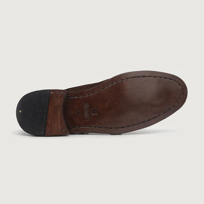 Boston Double Monk Strap Maroon Leather Shoes