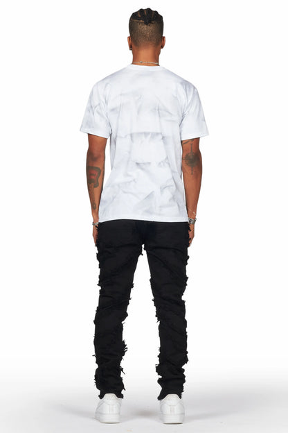 Balta Black Diagonal Patch Skinny Fit Jean