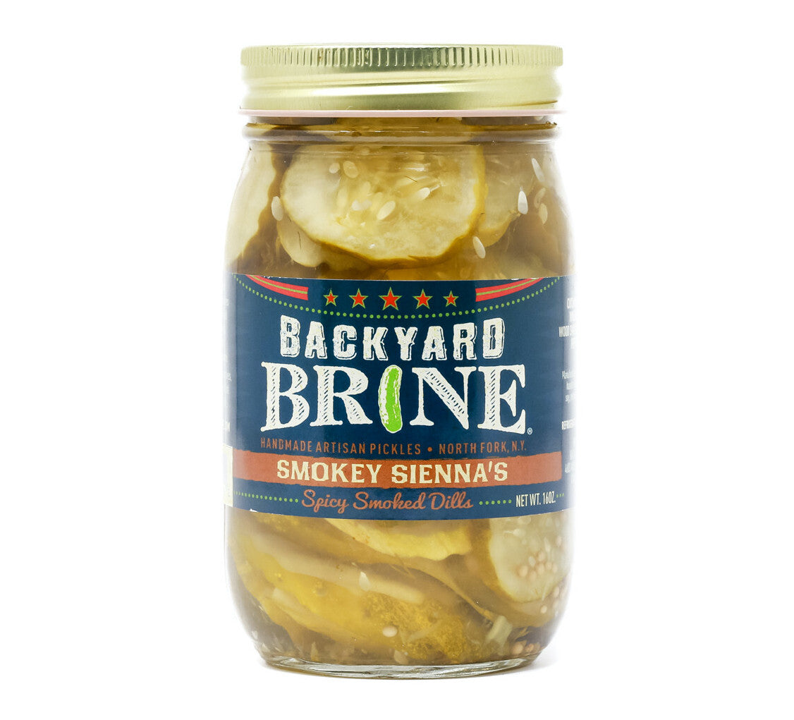 Backyard Brine Smokey Sienna's - Spicy Smoked Dills - 16 OZ 6 Pack