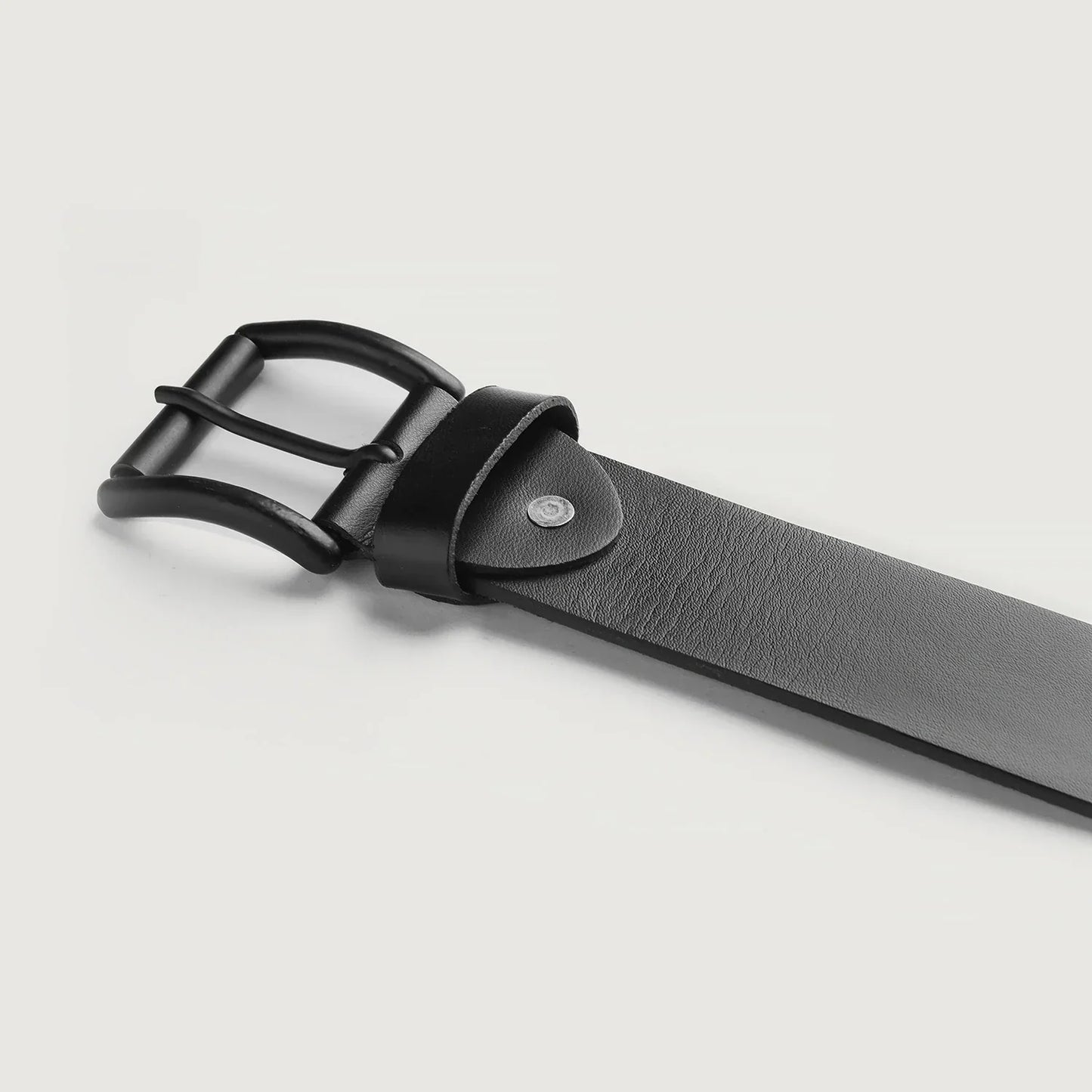 Allan Black Leather Casual Belt