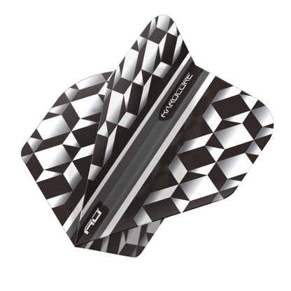 RED DRAGON - Hardcore Geometric Dart Flights - Black and Clear