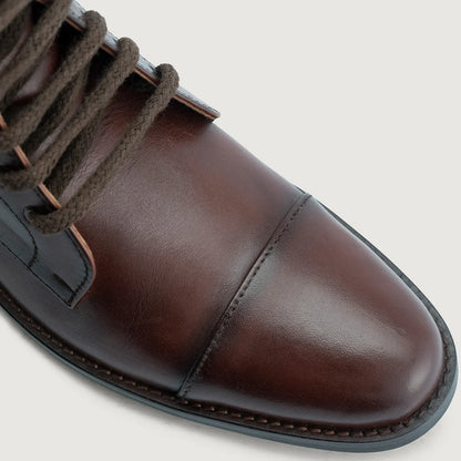 Knight Derby Burnished Brown Leather Boots - StudGuard