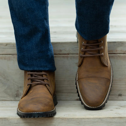 Knight Derby Burnt Copper Pullup Leather Boots - TerraGrip