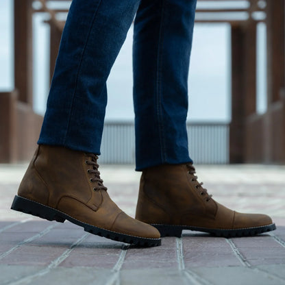 Knight Derby Burnt Copper Pullup Leather Boots - TerraGrip