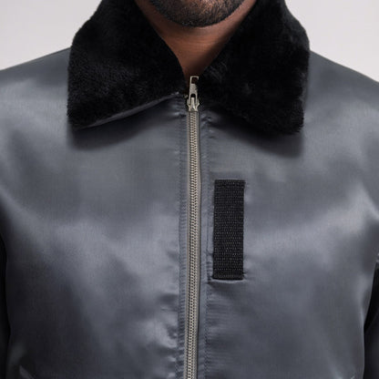 Clyde B-15 Grey Bomber Jacket