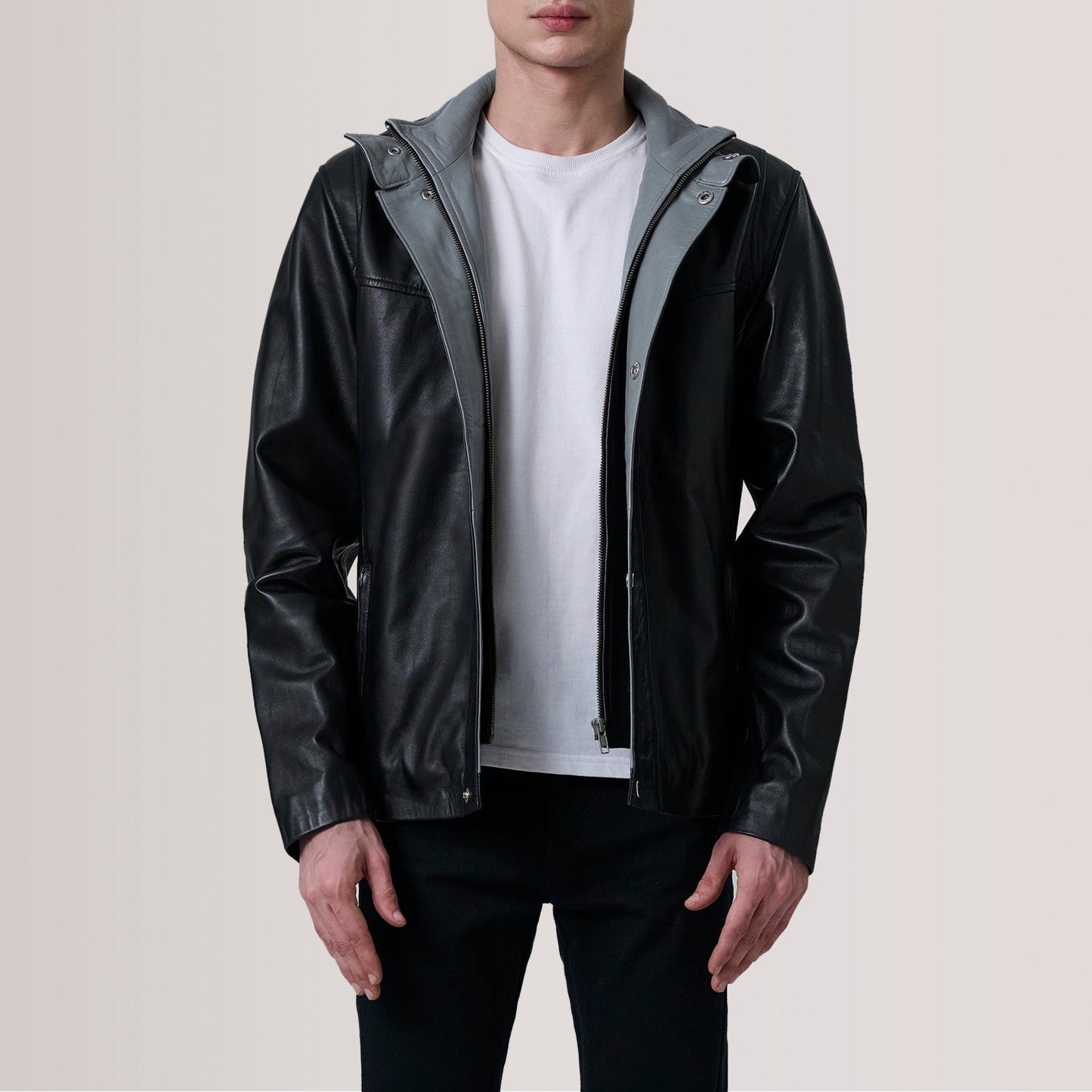 Henrik Black Leather Cafe Racer