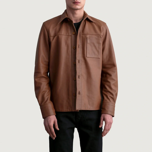 Scout Matte Brown Leather Shirt