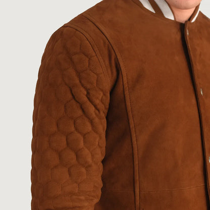 Wilde Brown Suede Varsity Coat