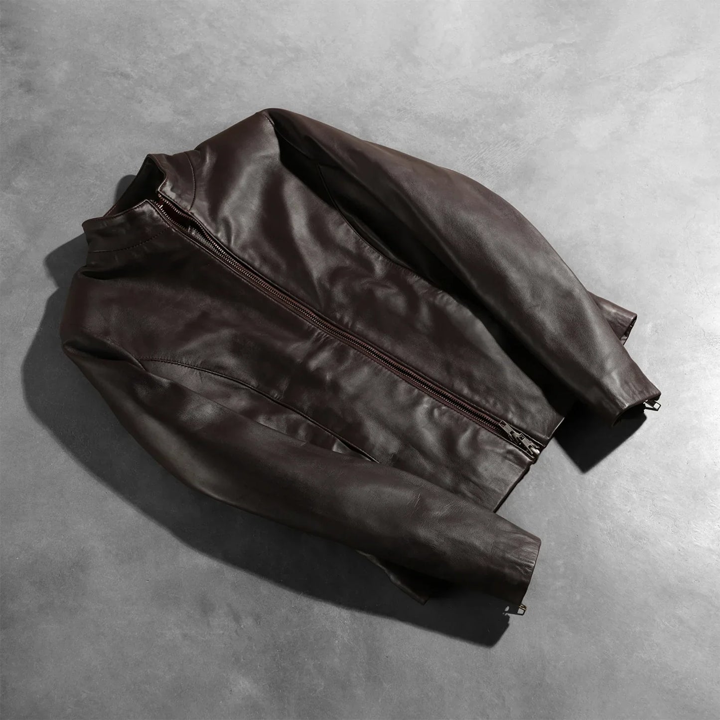 Rumella Maroon Leather Biker Jacket